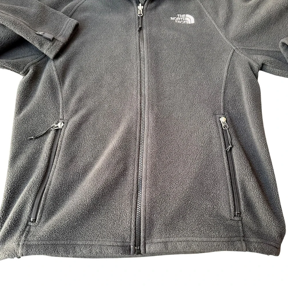 North Face Fleece Jacket Mens S Black Full‎ Zip TKA 100 Raglan Outdoor Gorpcore